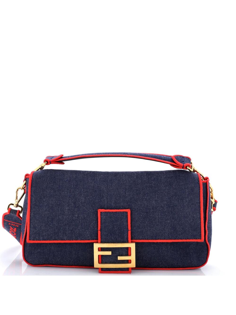 Fendi Baguette Nm Bag Denim Large #289001F18B